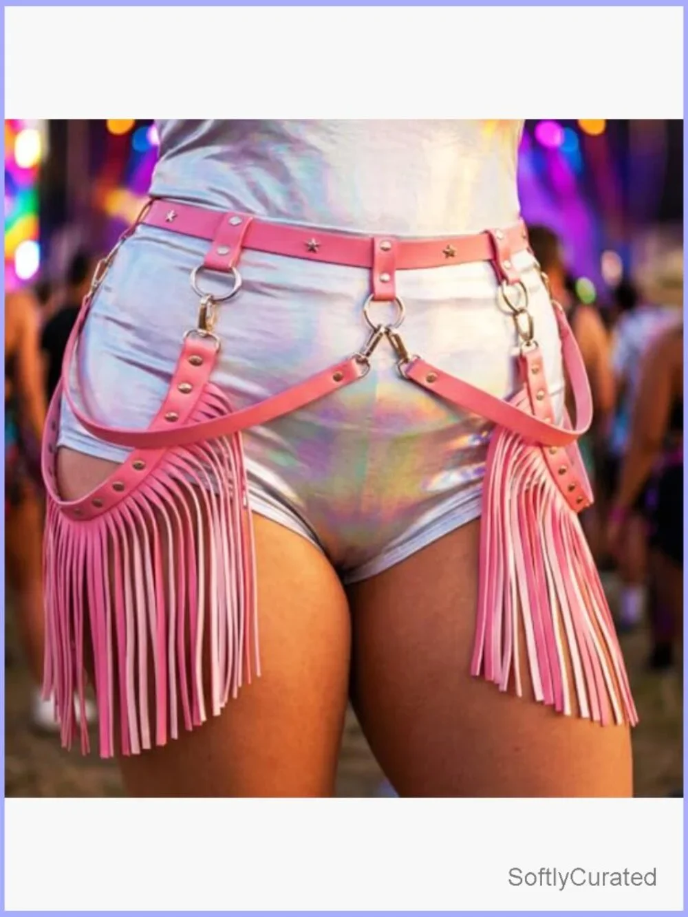 Fringe Cowgirl Western Belt PU Leather Tassel Rave Belt Adjustable